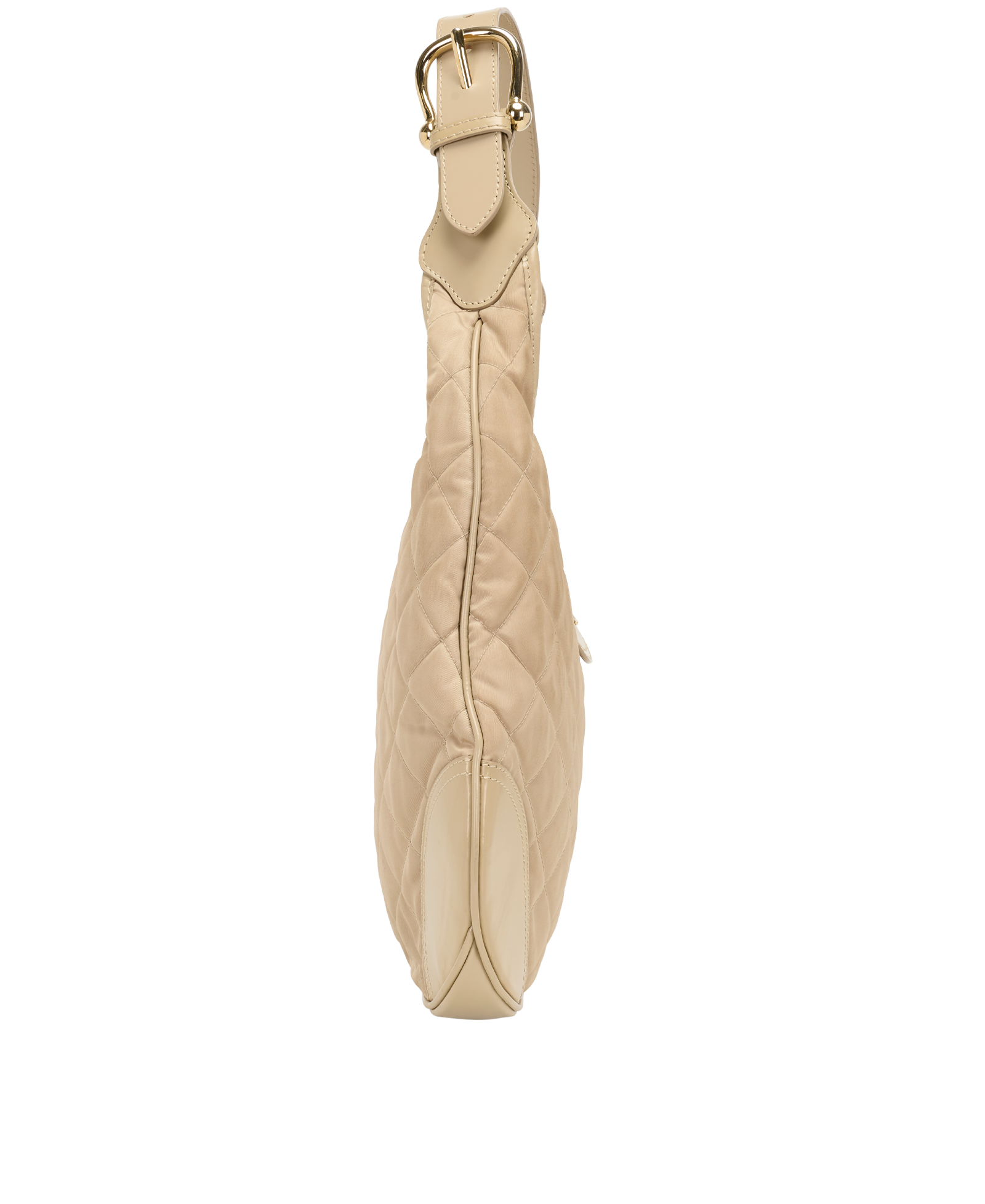 Brooke Quilted Hobo, &pound;210, Handbags, Beige, Fabric/Leather, Side view